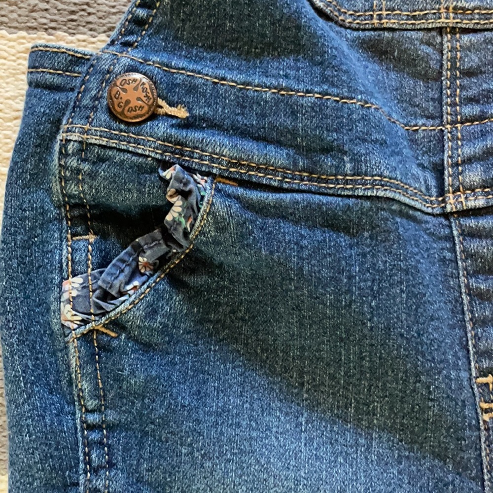 Osh Kosh denim overall w floral liner detail 18m - Picture 3 of 5